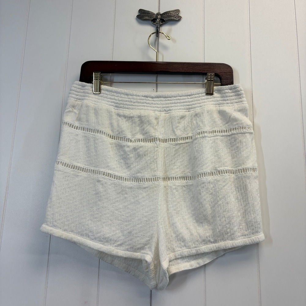 Free People Boho Chic Gauze Crochet Inset Shorts Women Size M Beach Festival